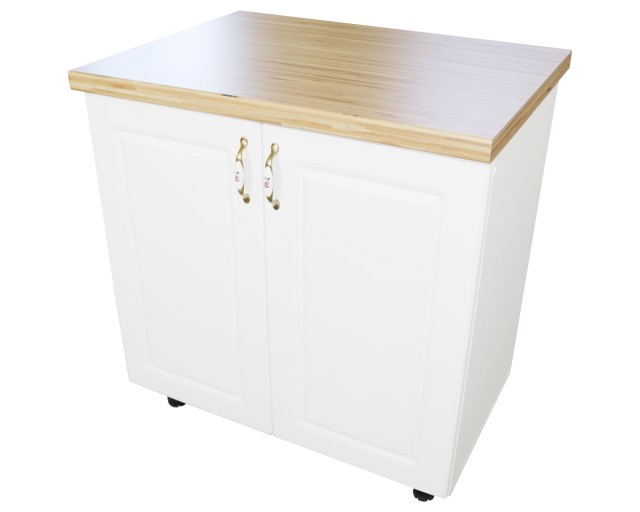 Masca pentru chiuveta cu 2 usi 80 cm Zebra, alb/MDF Alb Lucios, cu blat Artar, 80 x 85 x 60 cm